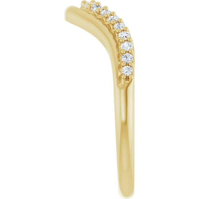 14K Gold Round Lab-Grown Diamond Contour Band - 1/5 CTW - Yellow Gold - view 4