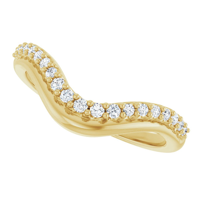 14K Gold Round Lab-Grown Diamond Contour Band - 1/5 CTW - Yellow Gold - view 5