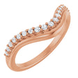 14K Gold Round Lab-Grown Diamond Contour Band - 1/5 CTW - Rose Gold
