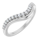 Platinum Round Natural Diamond Contour Band - 1/5 CTW