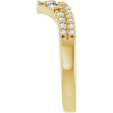 14K Gold Round Lab-Grown Diamond Contour Band - 3/8 CTW - Yellow Gold - view 4