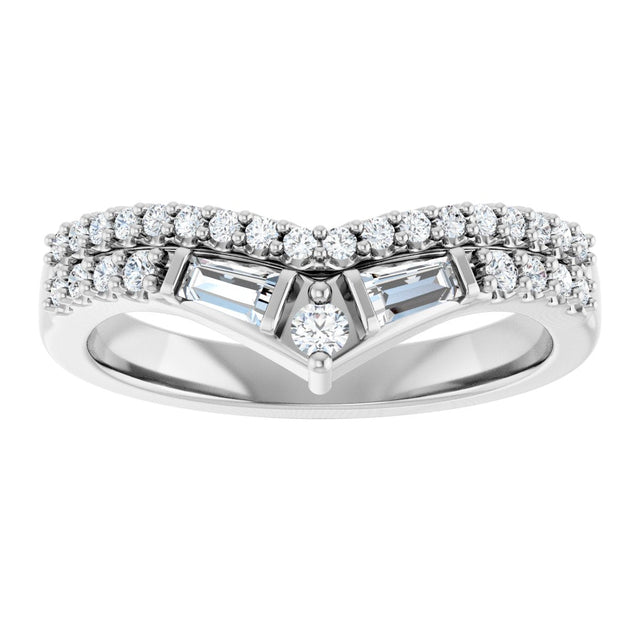 14K Gold Round Lab-Grown Diamond Contour Band - 3/8 CTW - White Gold - view 3