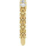 14K Gold Round Lab-Grown Diamond Five-Stone Sculptural Anniversary Band - 1/2 CTW - Yellow Gold - view 9