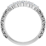 Platinum Round Lab-Grown Diamond Five-Stone Sculptural Anniversary Band - 1/2 CTW - view 7