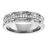 Platinum Round Lab-Grown Diamond Accented Band - 1/4 CTW - view 8