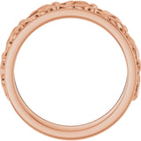 14K Gold Round Lab-Grown Diamond Accented Band - 1/4 CTW - Rose Gold - view 7