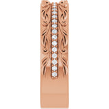 14K Gold Round Lab-Grown Diamond Accented Band - 1/4 CTW - Rose Gold - view 9