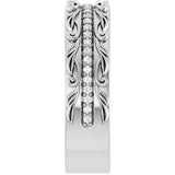 14K Gold Round Lab-Grown Diamond Accented Band - 1/4 CTW - White Gold - view 9