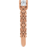 14K Gold Square Lab-Grown Diamond Five-Stone Sculptural Anniversary Band - 1/2 CTW - Rose Gold - view 9