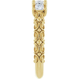 14K Gold Square Natural Diamond Five-Stone Sculptural Anniversary Band - 1/2 CTW - Yellow Gold - view 9