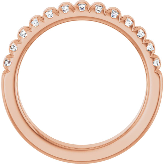 14K Gold Round Lab-Grown Diamond Anniversary Band - 1/4-1/3 CTW - Rose Gold - view 2