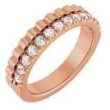 14K Gold Round Lab-Grown Diamond Anniversary Band - 1/4-1/3 CTW - Rose Gold