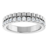 14K Gold Round Lab-Grown Diamond Anniversary Band - 1/4-1/3 CTW - White Gold - view 3