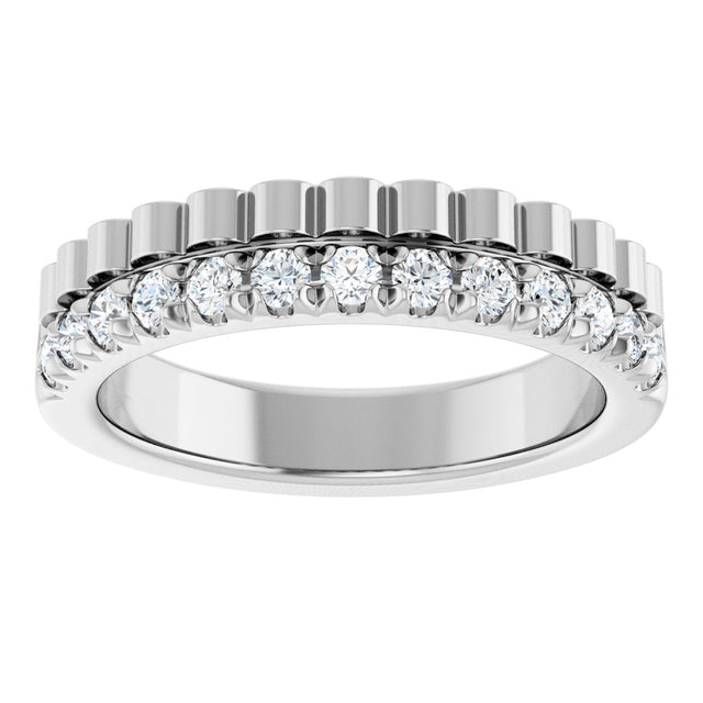 Platinum Round Lab-Grown Diamond Anniversary Band - 1/4-1/3 CTW - view 3