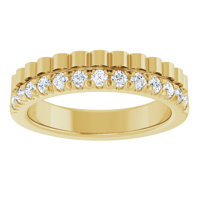 14K Gold Round Lab-Grown Diamond Anniversary Band - 1/4-1/3 CTW - Yellow Gold - view 3