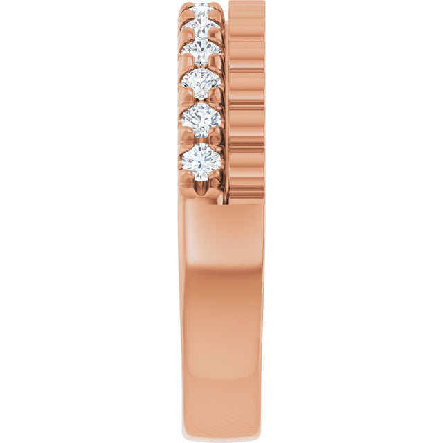 14K Gold Round Lab-Grown Diamond Anniversary Band - 1/4-1/3 CTW - Rose Gold - view 4