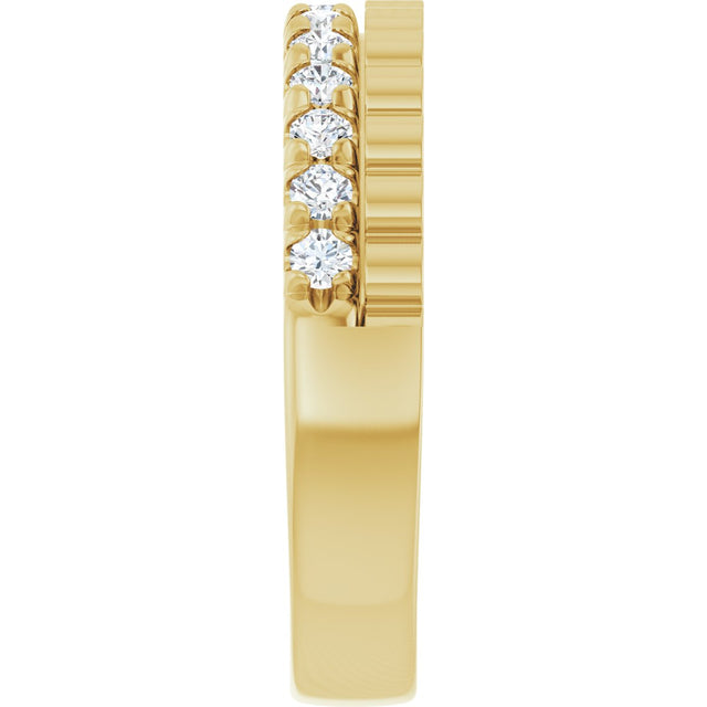 14K Gold Round Lab-Grown Diamond Anniversary Band - 1/4-1/3 CTW - Yellow Gold - view 4