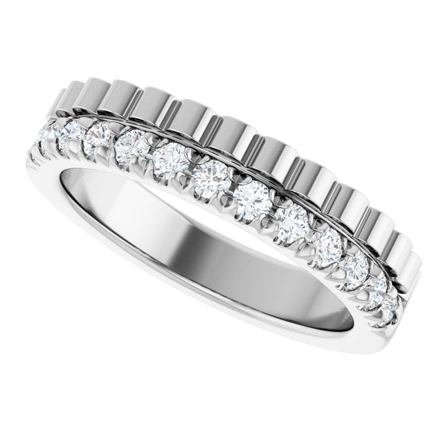 14K Gold Round Lab-Grown Diamond Anniversary Band - 1/4-1/3 CTW - White Gold - view 5