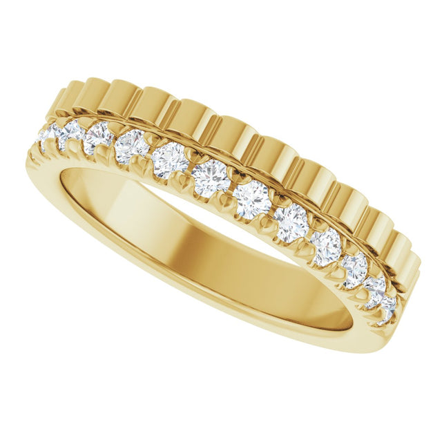 14K Gold Round Lab-Grown Diamond Anniversary Band - 1/4-1/3 CTW - Yellow Gold - view 5