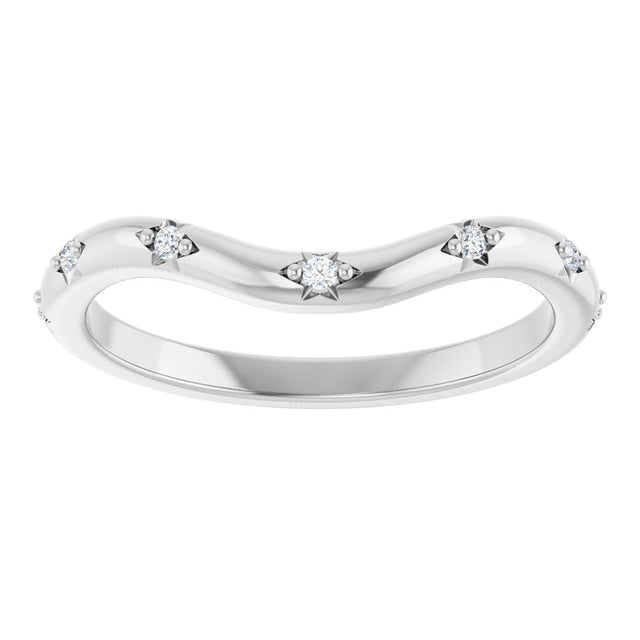 Platinum Round Lab-Grown Diamond Contour Band - 05 CTW - view 3