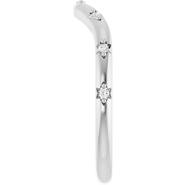 14K Gold Round Lab-Grown Diamond Contour Band - 05 CTW - White Gold - view 4