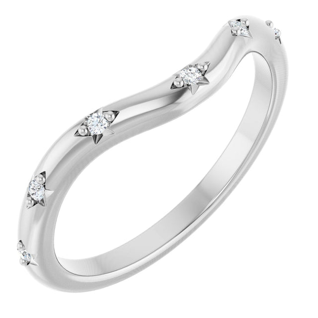 14K Gold Round Lab-Grown Diamond Contour Band - 05 CTW - White Gold