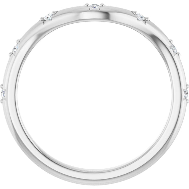 Platinum Round Lab-Grown Diamond Contour Band - 05 CTW - view 2