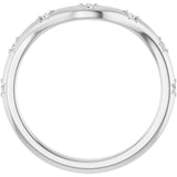 14K Gold Round Lab-Grown Diamond Contour Band - 05 CTW - White Gold - view 2