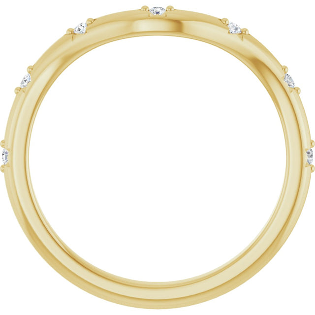 14K Gold Round Lab-Grown Diamond Contour Band - 05 CTW - Yellow Gold - view 2