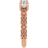 14K Gold Oval Natural Diamond Five-Stone Sculptural Anniversary Band - 3/4 CTW - Rose Gold - view 9