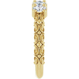 14K Gold Oval Natural Diamond Five-Stone Sculptural Anniversary Band - 3/4 CTW - Yellow Gold - view 9