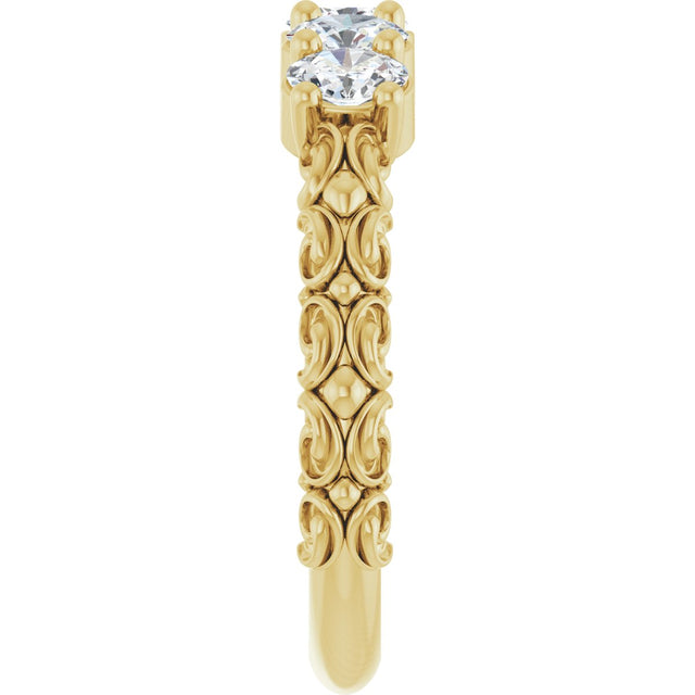 14K Gold Oval Lab-Grown Diamond Five-Stone Sculptural Anniversary Band - 3/4 CTW - Yellow Gold - view 9