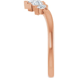 14K Gold Pear Natural Diamond Contour Band - 1/2 CTW (Style 127036) - Rose Gold - view 4