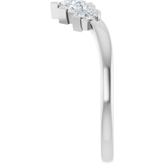 14K Gold Pear Natural Diamond Contour Band - 1/2 CTW (Style 127036) - White Gold - view 4