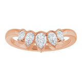 14K Gold Pear Natural Diamond Contour Band - 1/2 CTW (Style 127036) - Rose Gold - view 3