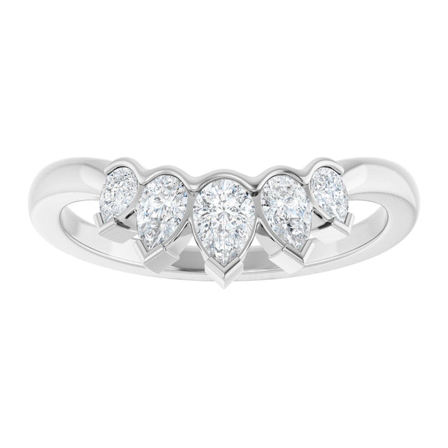 14K Gold Pear Lab-Grown Diamond Contour Band - 1/2 CTW (Style 127036) - White Gold - view 3