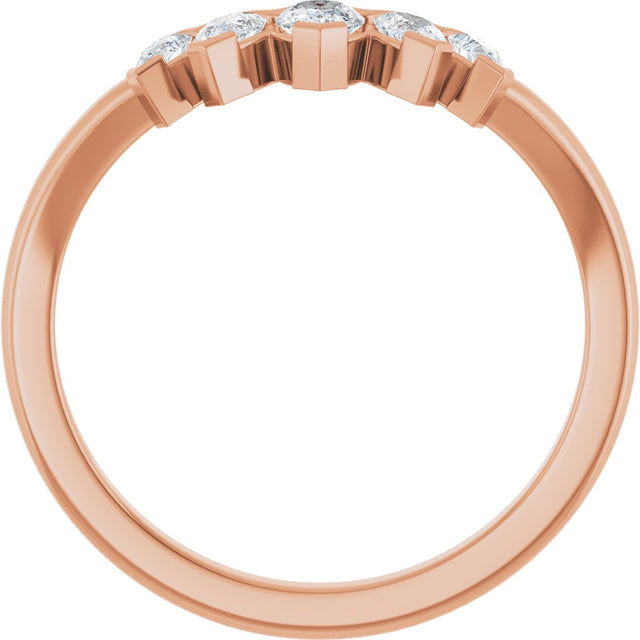 14K Gold Pear Lab-Grown Diamond Contour Band - 1/2 CTW (Style 127036) - Rose Gold - view 2