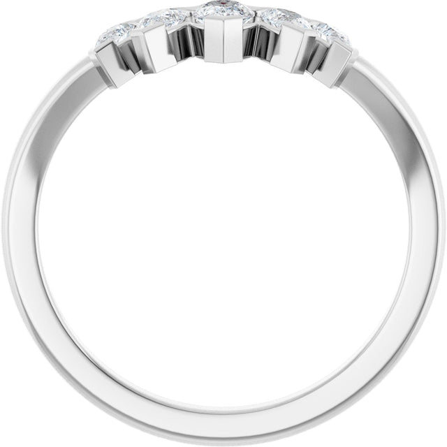 Platinum Pear Lab-Grown Diamond Contour Band - 1/2 CTW (Style 127036) - view 2