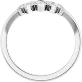 14K Gold Pear Natural Diamond Contour Band - 1/2 CTW (Style 127036) - White Gold - view 2