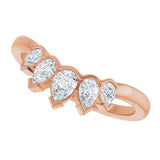 14K Gold Pear Lab-Grown Diamond Contour Band - 1/2 CTW (Style 127036) - Rose Gold - view 5