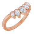 14K Gold Pear Lab-Grown Diamond Contour Band - 1/2 CTW (Style 127036) - Rose Gold