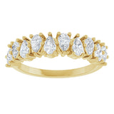 14K Gold Pear Lab-Grown Diamond Anniversary Band - 1 CTW - Yellow Gold - view 3