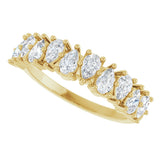 14K Gold Pear Natural Diamond Anniversary Band - 1 CTW - Yellow Gold - view 5