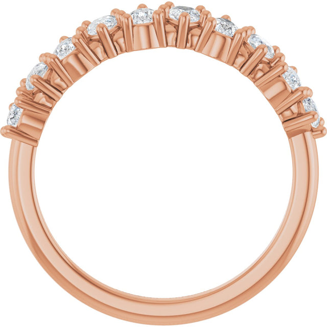 14K Gold Pear Lab-Grown Diamond Anniversary Band - 1 CTW - Rose Gold - view 2