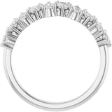 14K Gold Pear Lab-Grown Diamond Anniversary Band - 1 CTW - White Gold - view 2