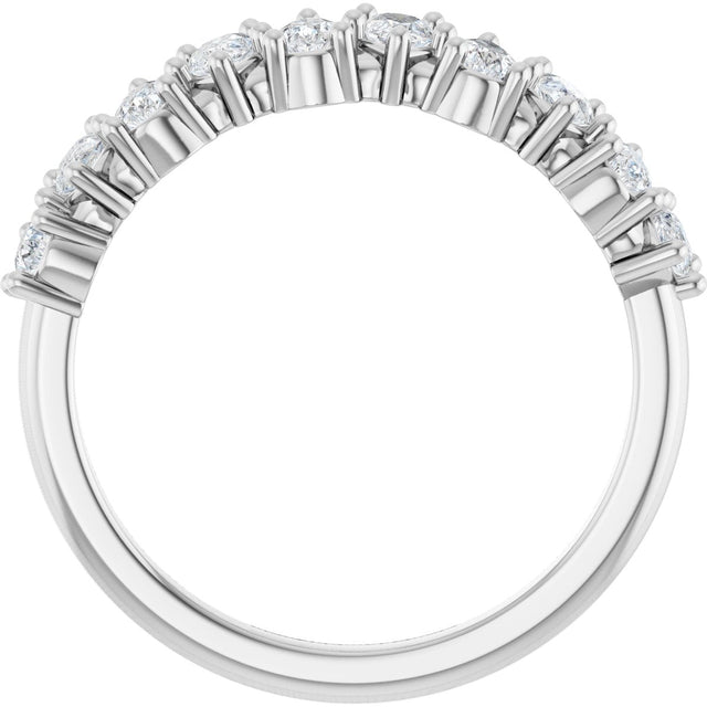 14K Gold Pear Lab-Grown Diamond Anniversary Band - 1 CTW - White Gold - view 2