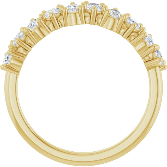 14K Gold Pear Lab-Grown Diamond Anniversary Band - 1 CTW - Yellow Gold - view 2
