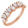 14K Gold Pear Lab-Grown Diamond Anniversary Band - 1 CTW - Rose Gold