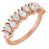14K Gold Pear Lab-Grown Diamond Anniversary Band - 1 CTW - Rose Gold