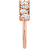 14K Gold Pear Lab-Grown Diamond Anniversary Band - 1 CTW - Rose Gold - view 4